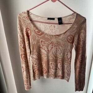 Moda International Floral Silk & Cotton Sweater